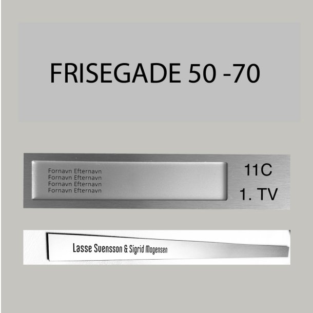 FRISEGADE 50-70   -   Navneskilt til d�r &amp; Postkasse