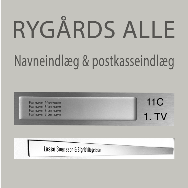 RYGRDS ALLE - Navneskilt &amp; Postkasse